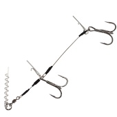 Стингер с пружиной и двумя тройниками Westin Pro Shallow Rig Double 1x7 40,8kg 15cm #2/0 2pcs