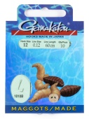 Крючки с поводком Gamakatsu Booklet MAGGOTS 1010B разм. 12-0.12мм 60см 10шт.