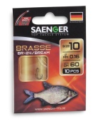 Крючки с поводком Saenger ЛЕЩ/BRASSE BR-24 10-0.16мм 60см 10шт.