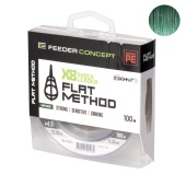 Шок-лидер плетёный Feeder Concept Flat Method х8 SHOCK LEADER Dark Green 100/035