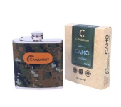 Фляжка "СЛЕДОПЫТ", в оплетке из oxford camo pixel, 180 мл/100/
