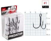 Крючки-тройники Lucky John PREDATOR сер. LJH234 разм.001 7 шт.