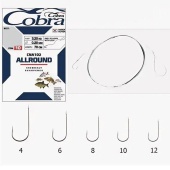 Крючки с поводком Cobra ALLROUND 70cm, 0,18mm, разм.6, 10шт.